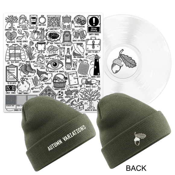 Ed Sheeran - Autumn Variations Beanie Hat & LP Album Bundle