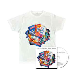 Liam Gallagher John Squire - Gallagher Squire Album Cover White T-Shirt + CD