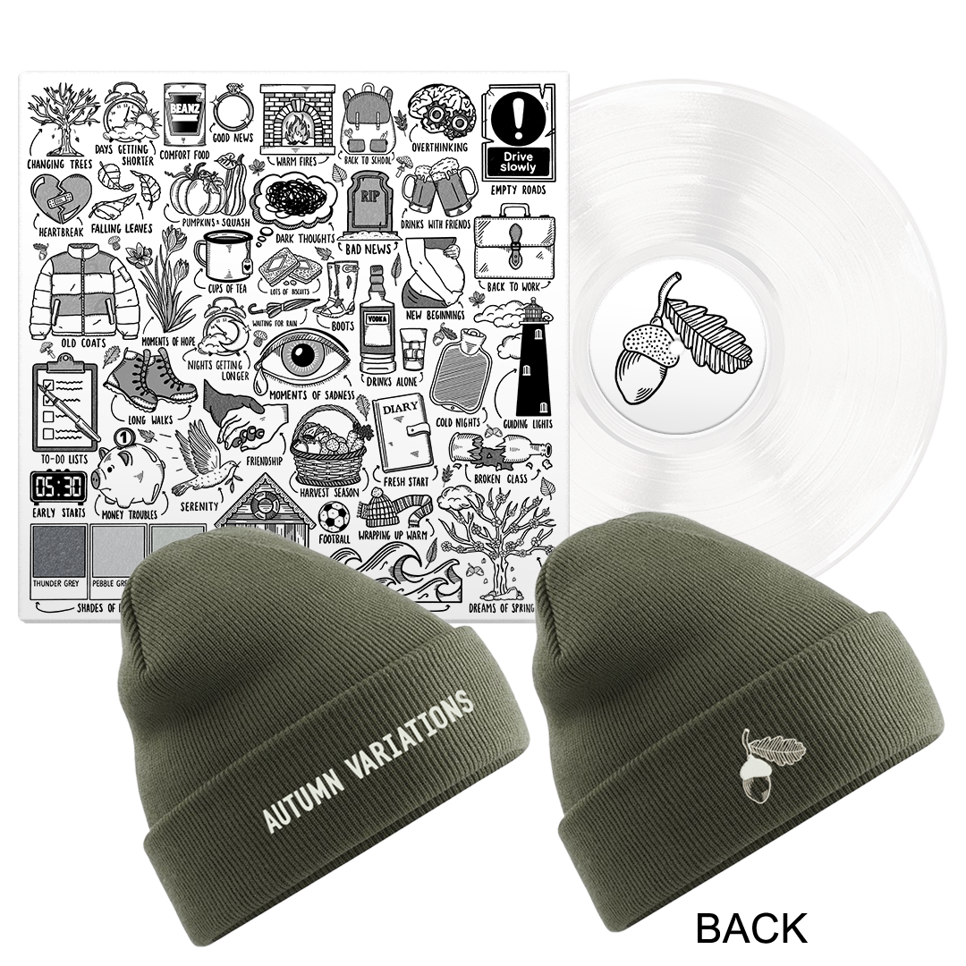 Ed Sheeran - Autumn Variations Beanie Hat & LP Album Bundle