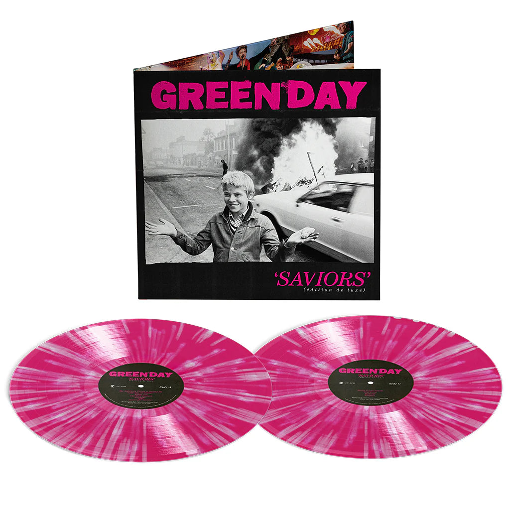 GREEN DAY - Saviors (édition de luxe) [expanded w/ 7 bonus tracks] - 2LP - Pink & White Vinyl