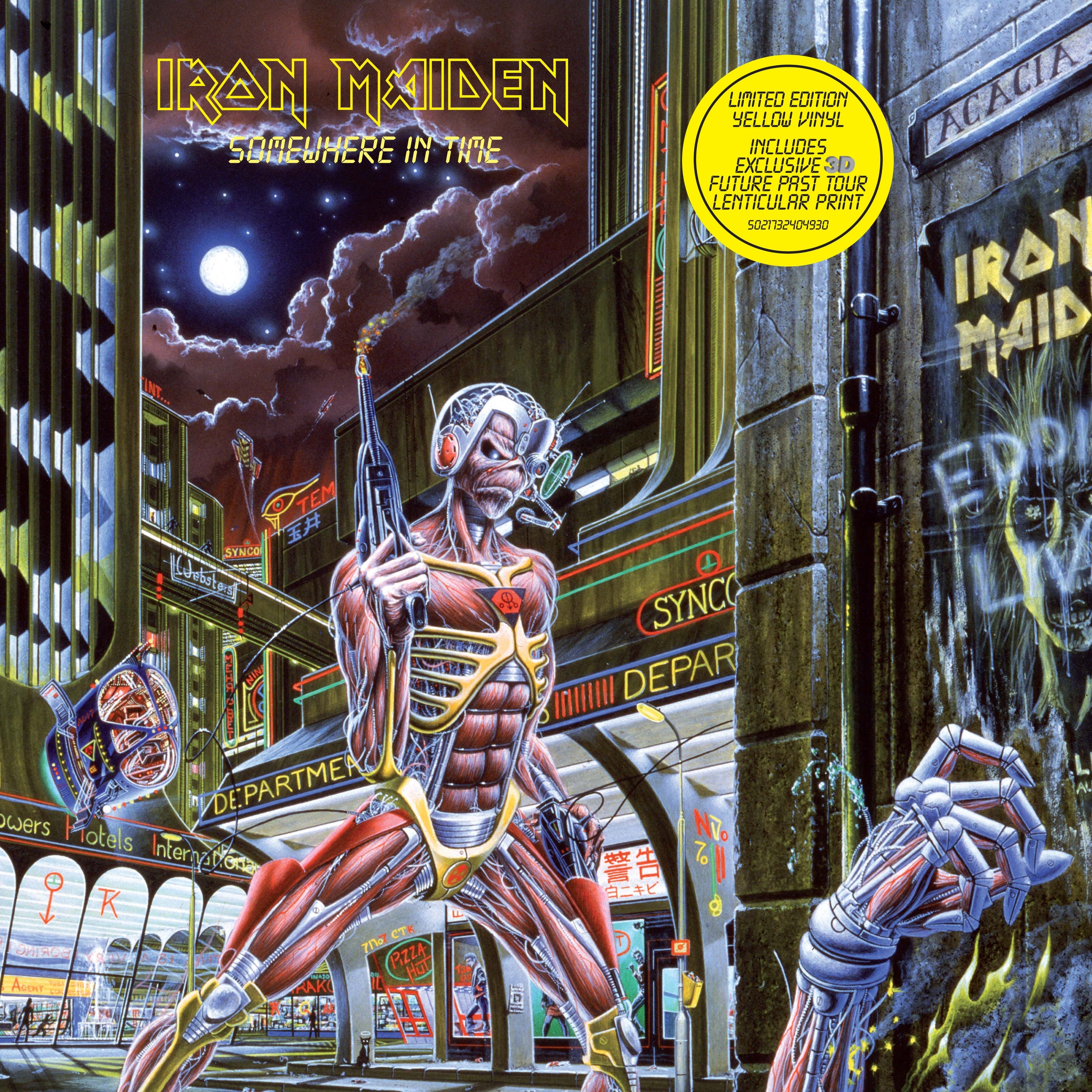 Iron Maiden - Somewhere In Time - Limited Edition Yellow Vinyl With Tour Lenticular