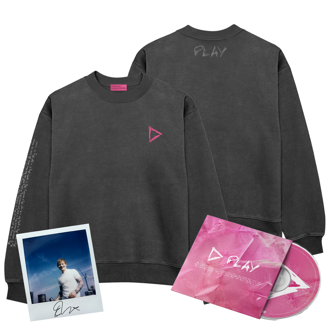 Ed Sheeran - Play Charcoal Sweater & Album CD Bundle (Signed)