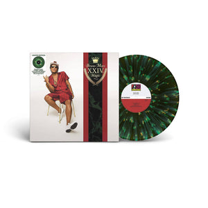 Bruno Mars - 24K Magic Exclusive Translucent Forest Green with Opaque Spring Green and Custard Splatter Vinyl Pressing